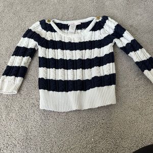 Janie and Jack Navy and White Sweater